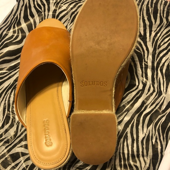 Size 9 Tan leather Soludo espadrille platforms. - Picture 5 of 5